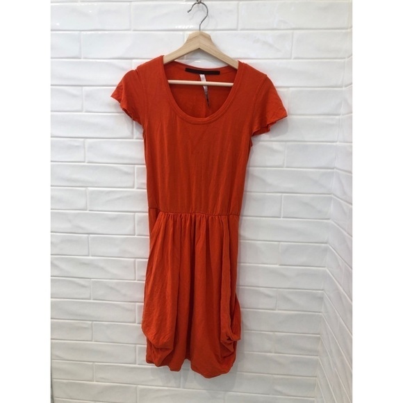 KENSIE Drapey French Terry Short Sleeve Dress - Picture 2 of 6